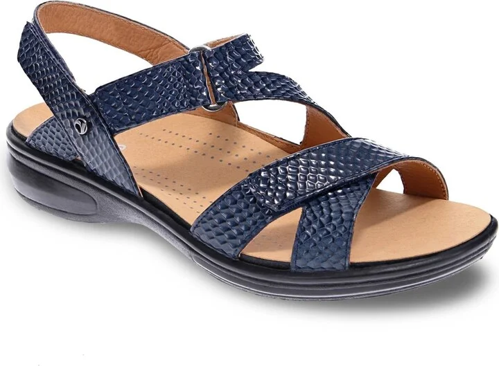 Women's Zanzibar Adjustable Sandal - Medium Width In Navy Snake