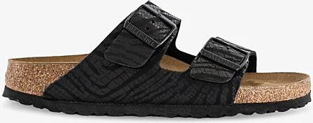 Womens Zebra Arizona Two-Strap Leather Flat Sandals Eur 38/5 Uk Women
