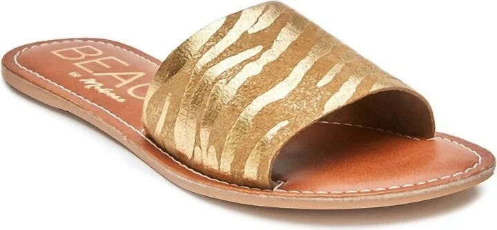Women's Zebra Cabana Sandal In Gold