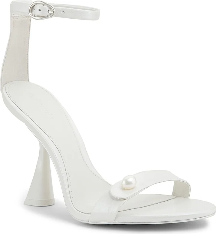 Women's Zenita Pearl-Embellished Leather 100MM Heel Sandals - Pearl - Size 5 - Image 2