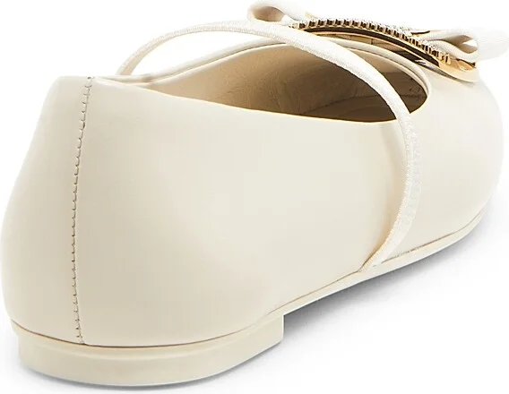 Women's Zina Crystal-Embellished Leather Flats - Mascarpone - Size 5 - Image 3