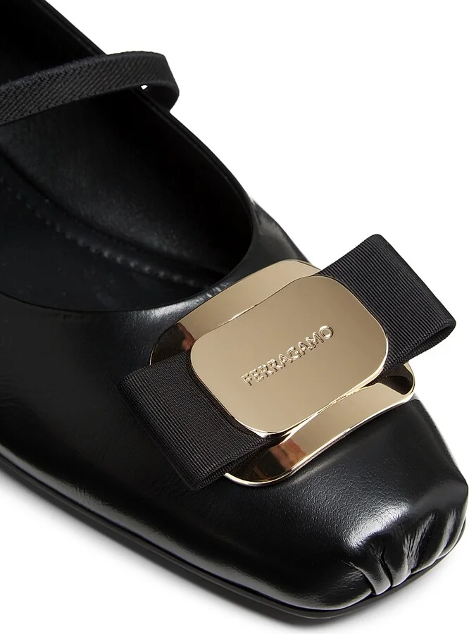 Women's Zina Leather Ballet Flats - Nero - Size 7 - Image 5