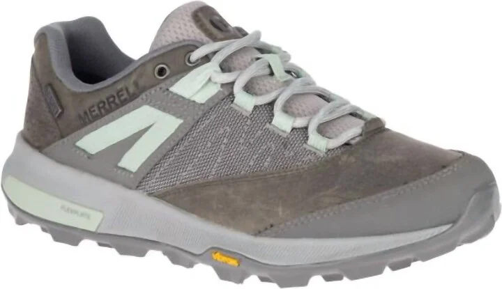 Women's Zion Waterproof Shoes - Medium In Merrell Grey