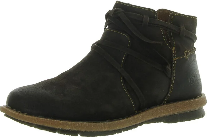 Womens Zip Up Laces Ankle Boots