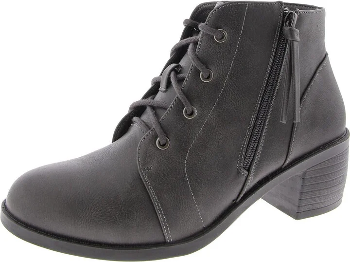 Womens Zip Up Round Toe Booties