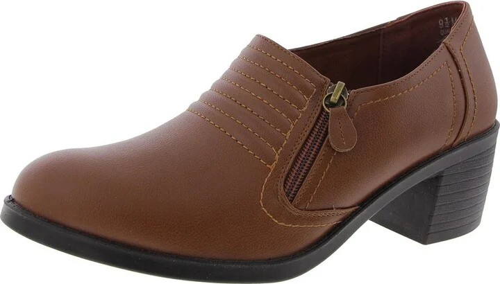 Womens Zipper Faux Leather Ankle Boots