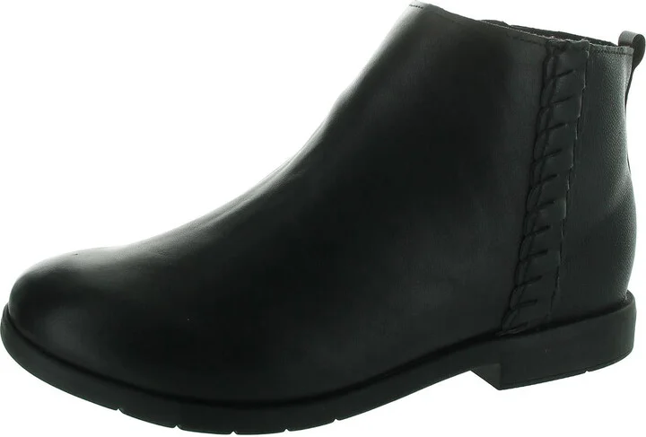 Womens Zipper Faux Leather Ankle Boots