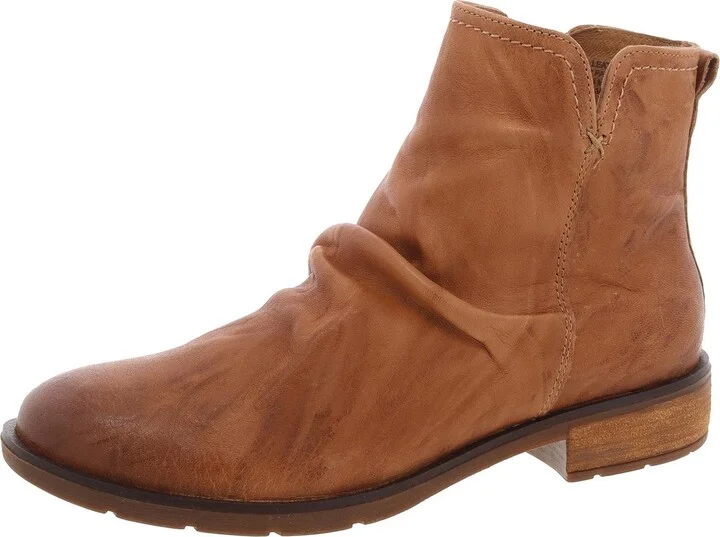 Womens Zipper Faux Leather Ankle Boots