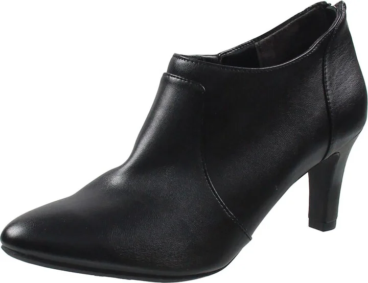 Womens Zipper Faux Leather Ankle Boots