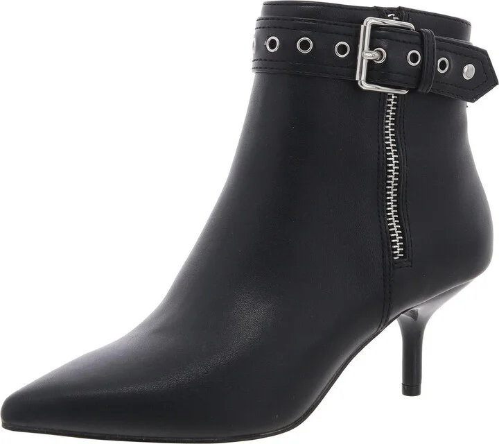 Womens Zipper Faux Leather Booties