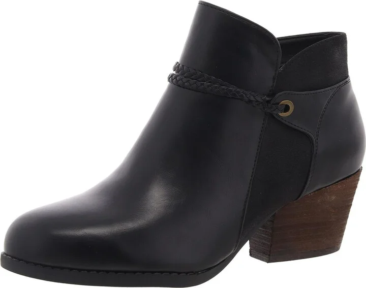 Womens Zipper Faux Leather Booties