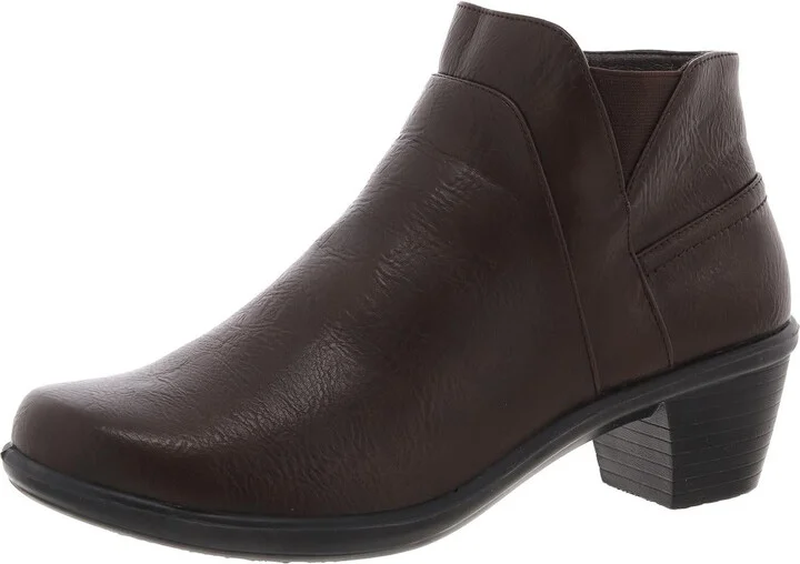 Womens Zipper Faux Leather Booties