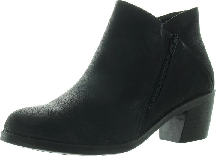 Womens Zipper Faux Leather Booties