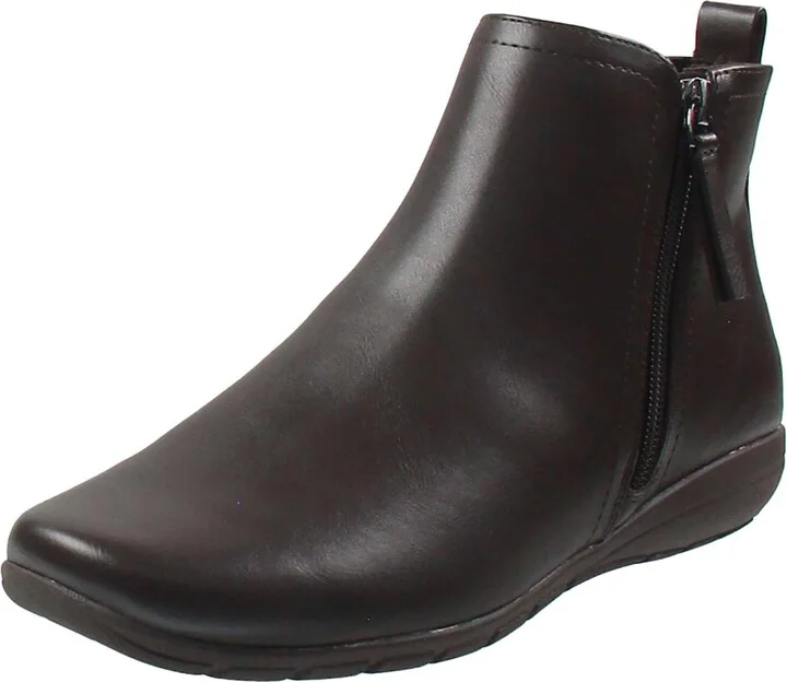 Womens Zipper Faux Leather Booties