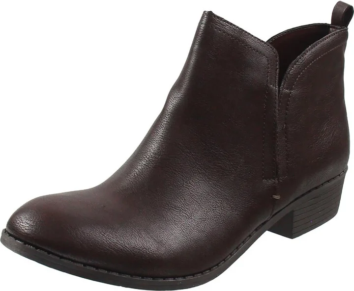 Womens Zipper Faux Leather Booties
