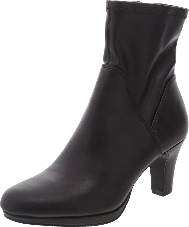 Womens Zipper Faux Leather Chelsea Boots