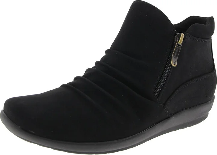 Womens Zipper Faux Suede Ankle Boots