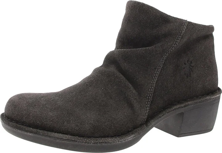 Womens Zipper Faux Suede Ankle Boots