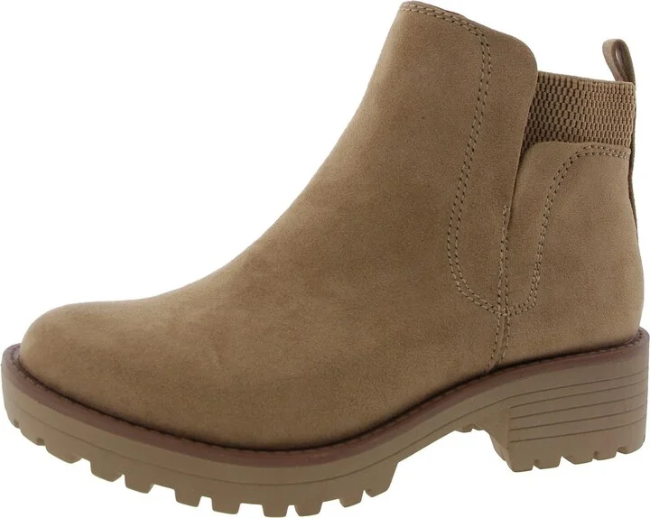 Womens Zipper Faux Suede Ankle Boots