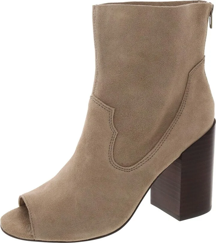 Womens Zipper Faux Suede Mid-Calf Boots