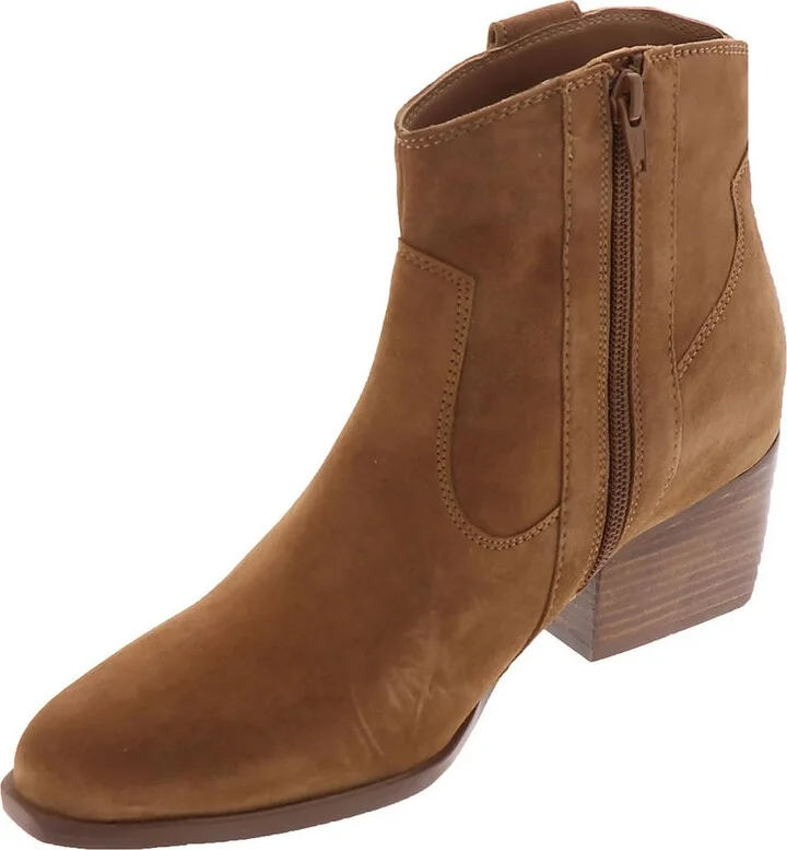 Womens Zipper Leather Ankle Boots