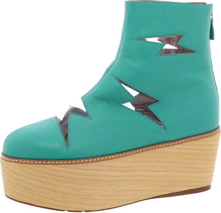 Womens Zipper Leather Ankle Boots