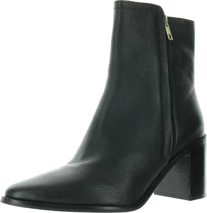 Womens Zipper Leather Ankle Boots
