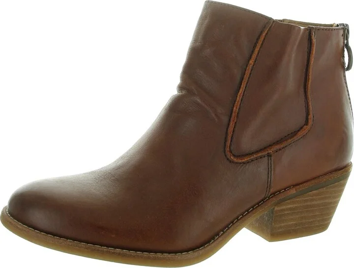 Womens Zipper Leather Ankle Boots