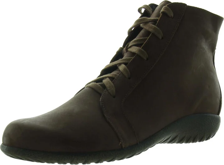Womens Zipper Leather Ankle Boots