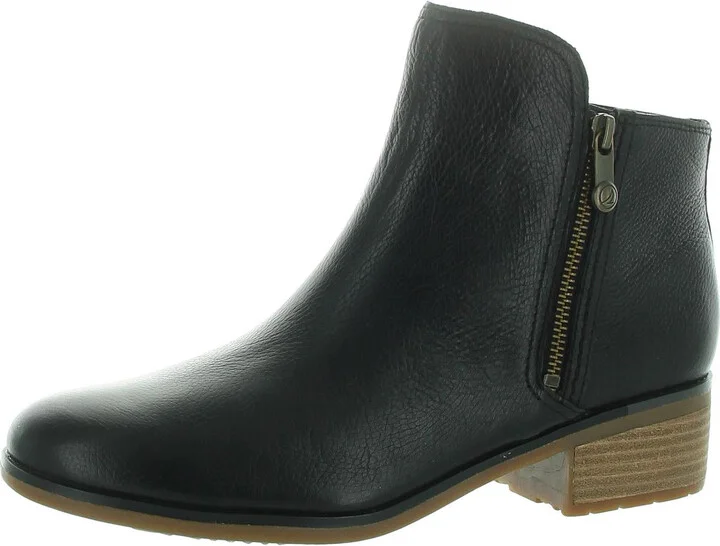 Womens Zipper Leather Ankle Boots