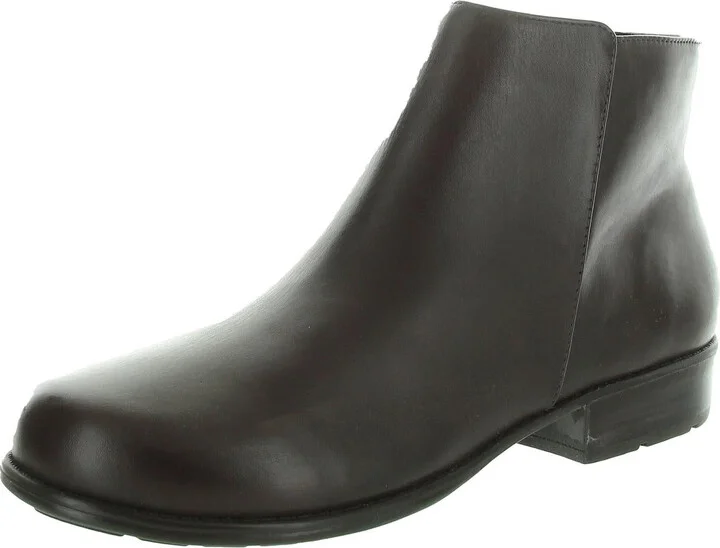 Womens Zipper Leather Ankle Boots