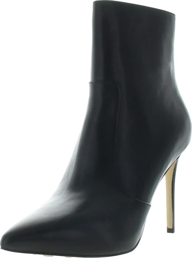 Womens Zipper Leather Ankle Boots
