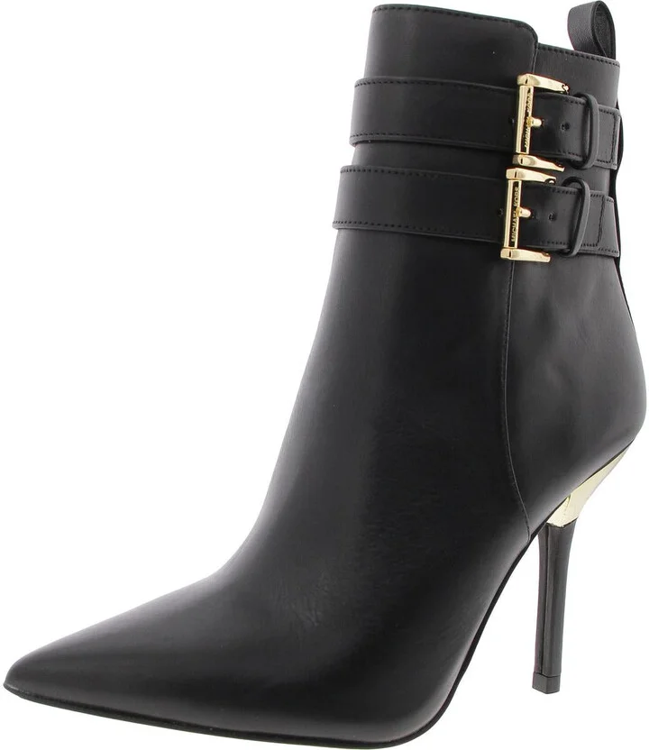 Womens Zipper Leather Ankle Boots