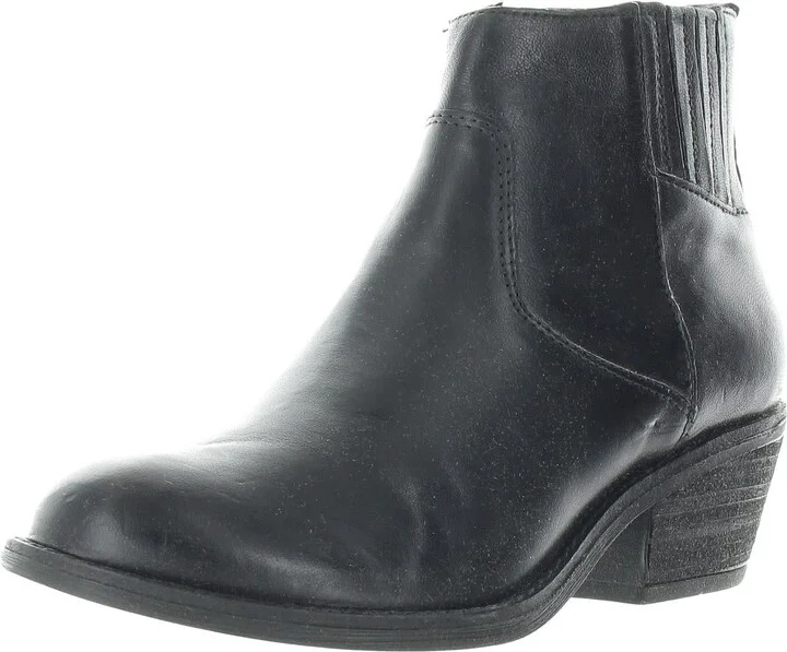 Womens Zipper Leather Ankle Boots