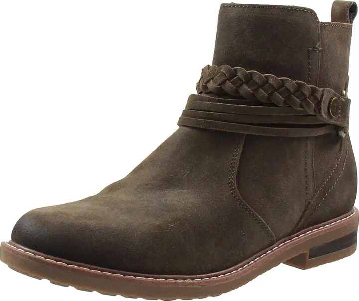 Womens Zipper Leather Ankle Boots