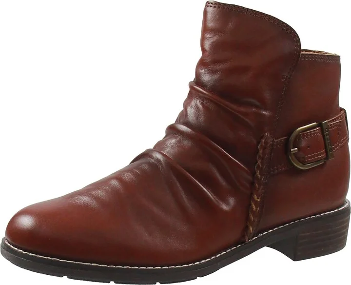 Womens Zipper Leather Ankle Boots