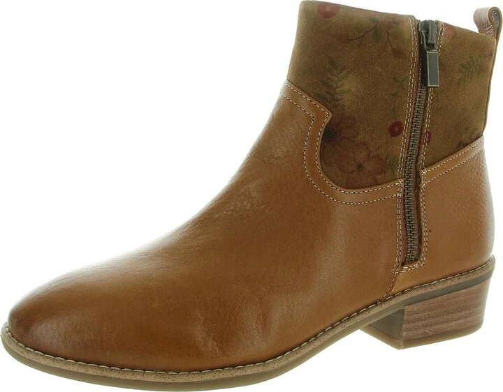 Womens Zipper Leather Booties