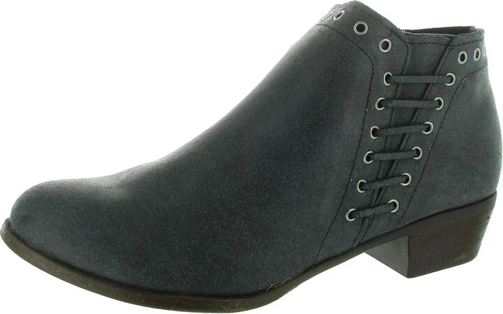Womens Zipper Leather Booties