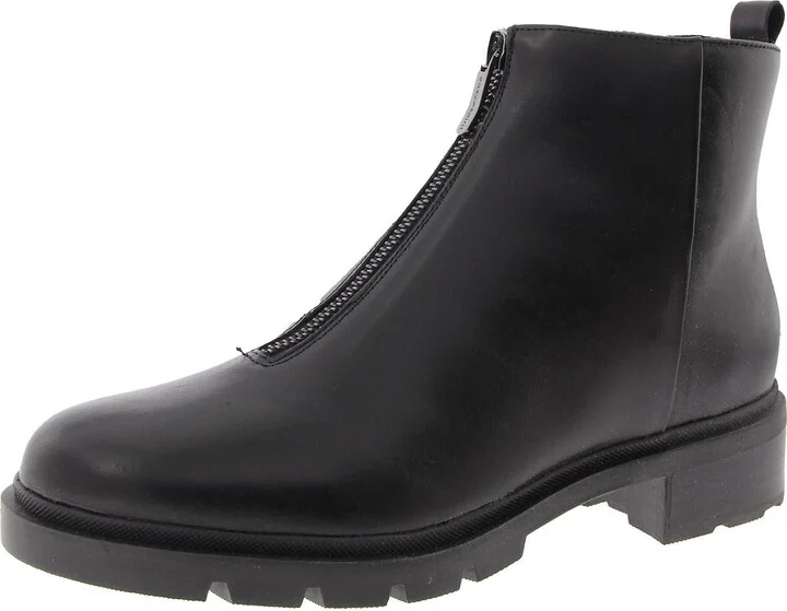 Womens Zipper Leather Booties