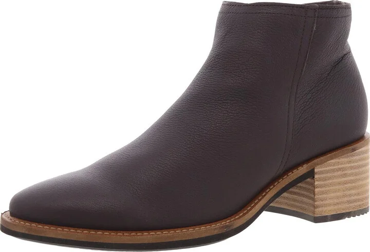 Womens Zipper Leather Booties