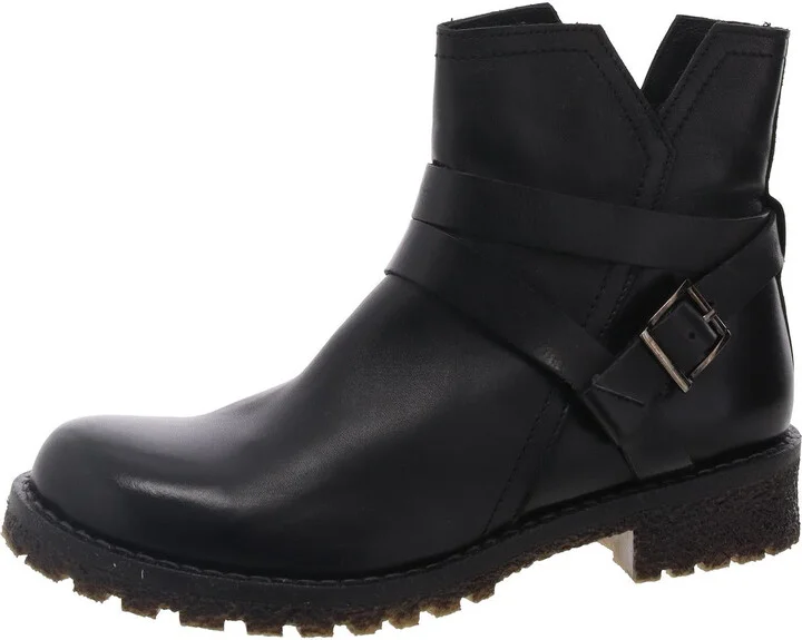 Womens Zipper Leather Booties