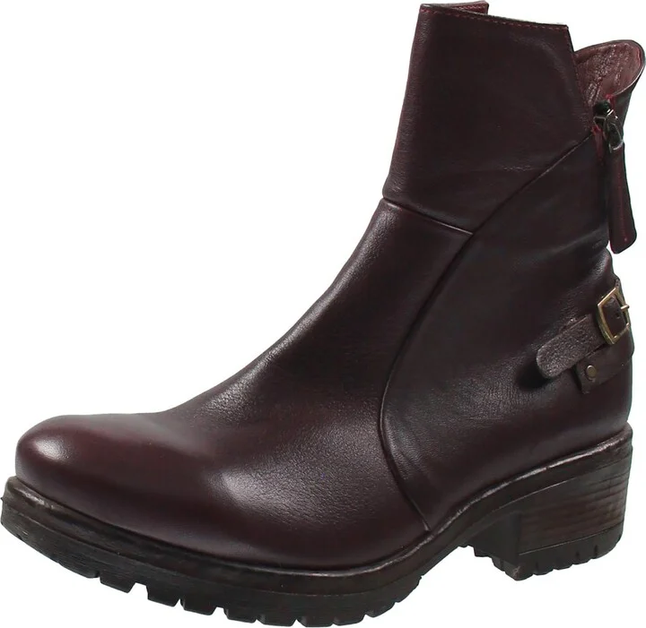 Womens Zipper Leather Booties