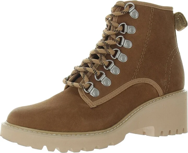 Womens Zipper Leather Combat & Lace-Up Boots
