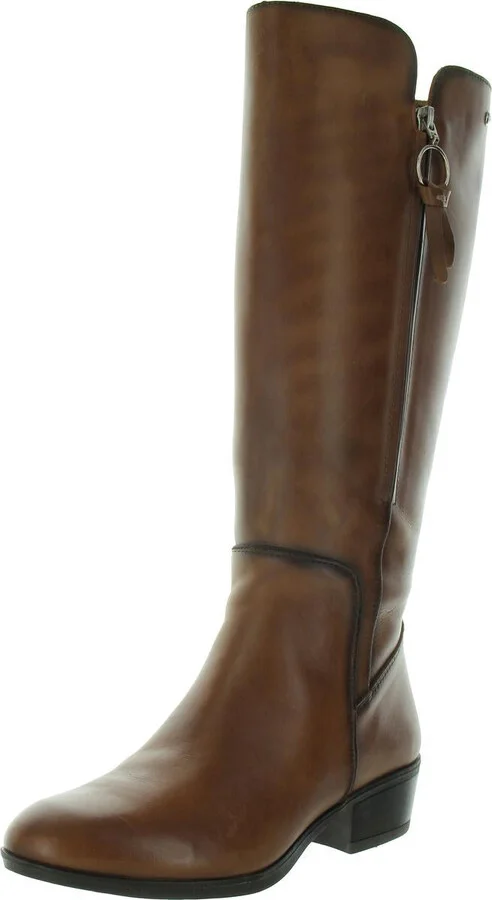 Womens Zipper Leather Knee-High Boots