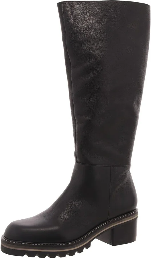Womens Zipper Leather Knee-High Boots