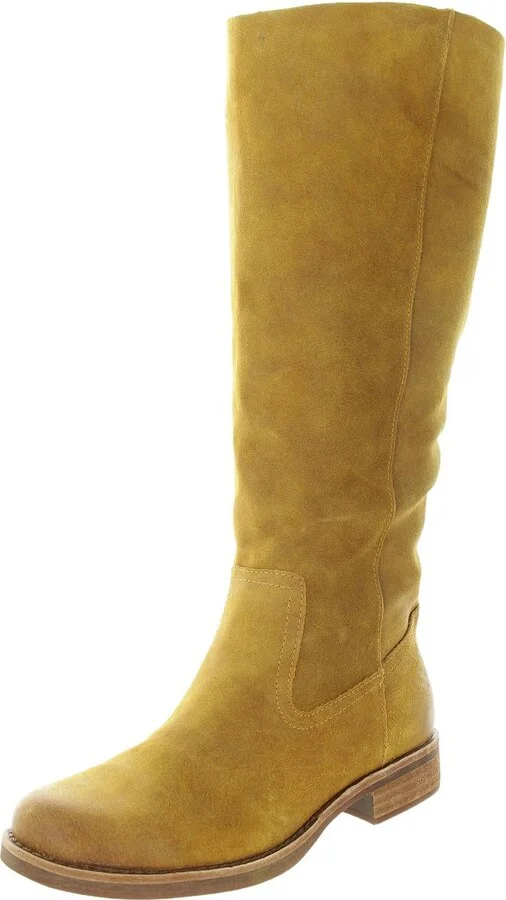 Womens Zipper Leather Knee-High Boots