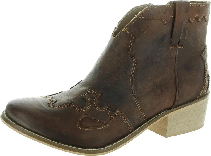 Womens Zipper Leather Shooties
