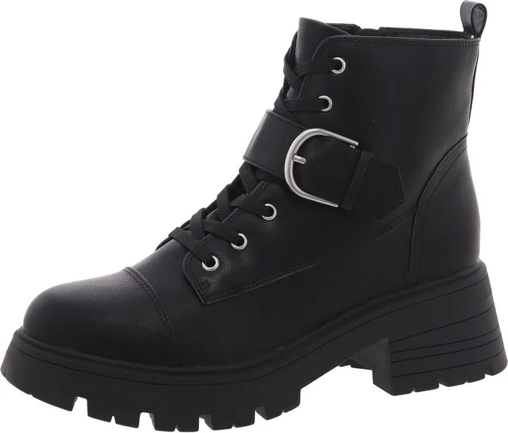Womens Zipper Manmade Ankle Boots
