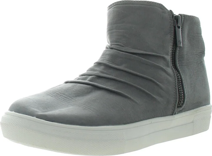 Womens Zipper Manmade High-Top Sneakers