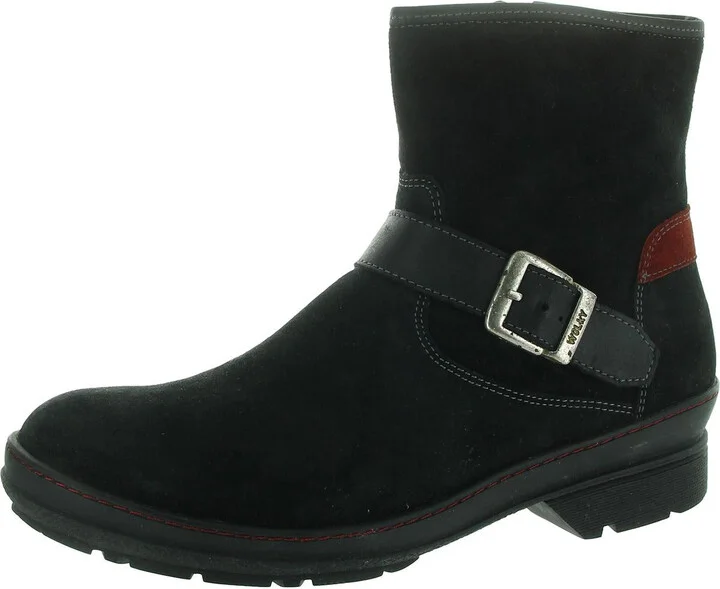 Womens Zipper Suede Ankle Boots